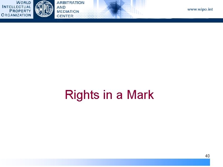  Rights in a Mark 40 