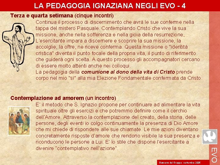 LA PEDAGOGIA IGNAZIANA NEGLI EVO - 4 Terza e quarta setimana (cinque incontri) Continua