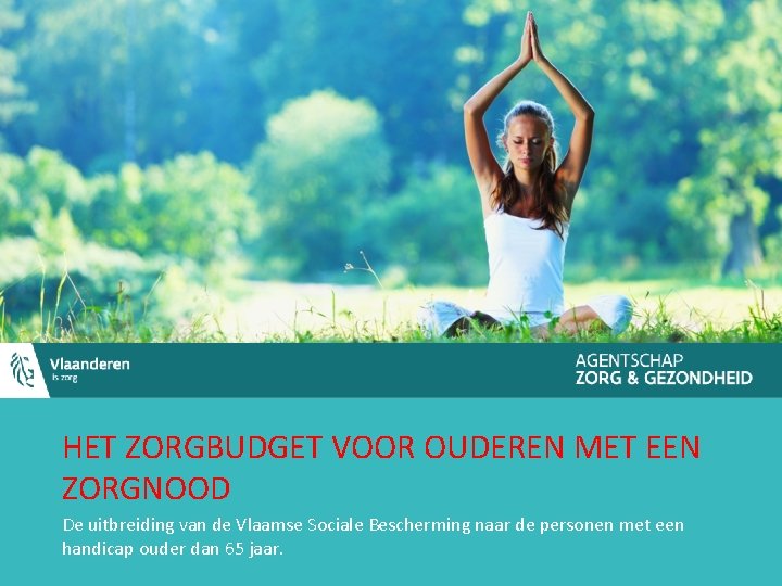 /////////////////////////////////////////////////////////////////////////////////////////// HET ZORGBUDGET VOOR OUDEREN MET EEN ZORGNOOD De uitbreiding van de Vlaamse Sociale