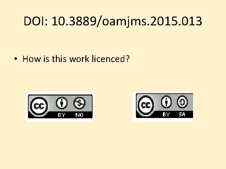 DOI: 10. 3889/oamjms. 2015. 013 • How is this work licenced? 