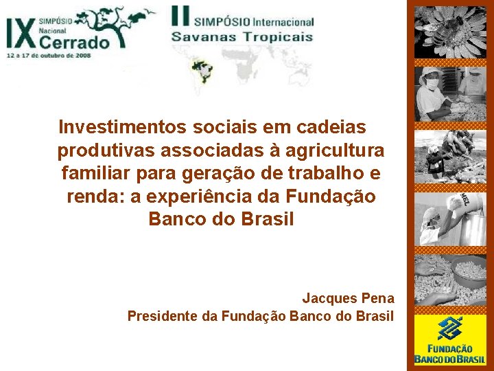 Investimentos sociais em cadeias produtivas associadas à agricultura familiar para geração de trabalho e