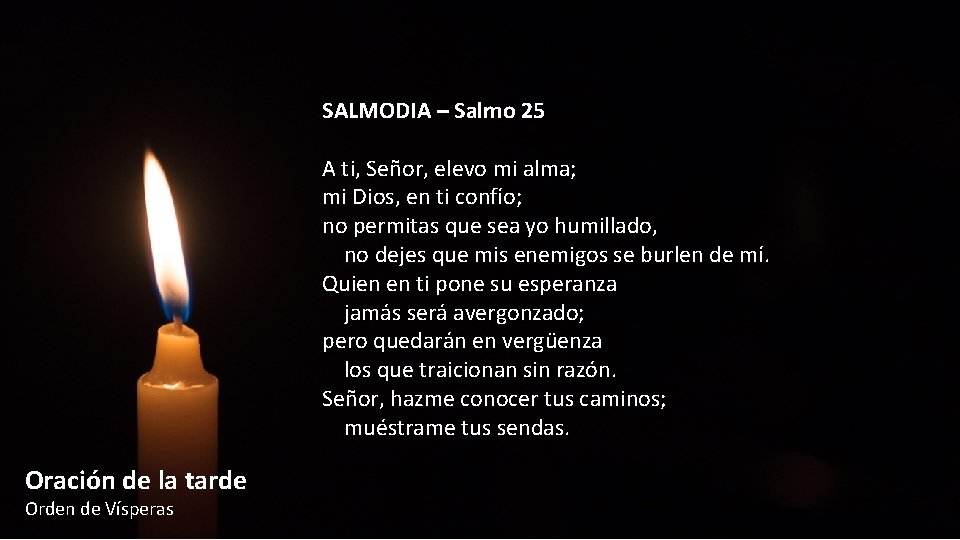 SALMODIA – Salmo 25 A ti, Señor, elevo mi alma; mi Dios, en ti