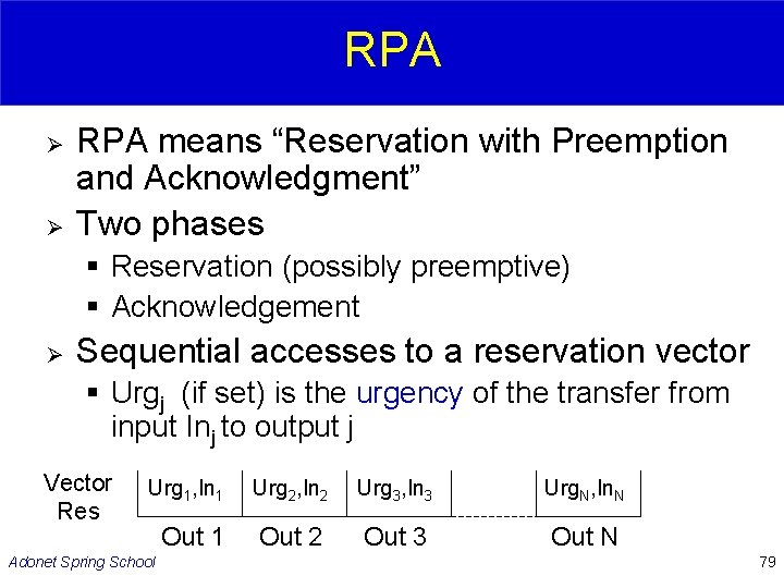 RPA Ø Ø RPA means “Reservation with Preemption and Acknowledgment” Two phases § Reservation