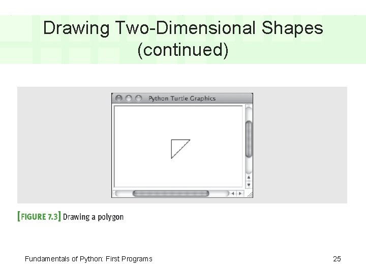 Drawing Two-Dimensional Shapes (continued) Fundamentals of Python: First Programs 25 