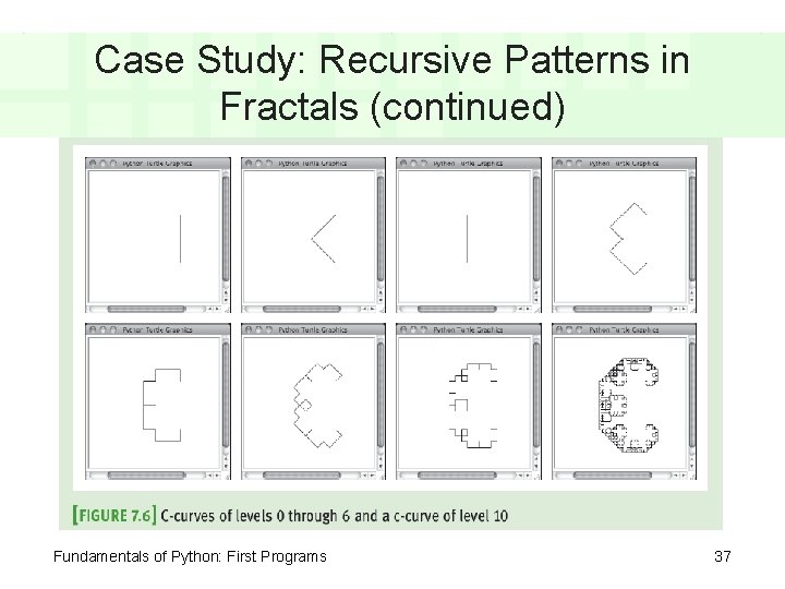 Case Study: Recursive Patterns in Fractals (continued) Fundamentals of Python: First Programs 37 