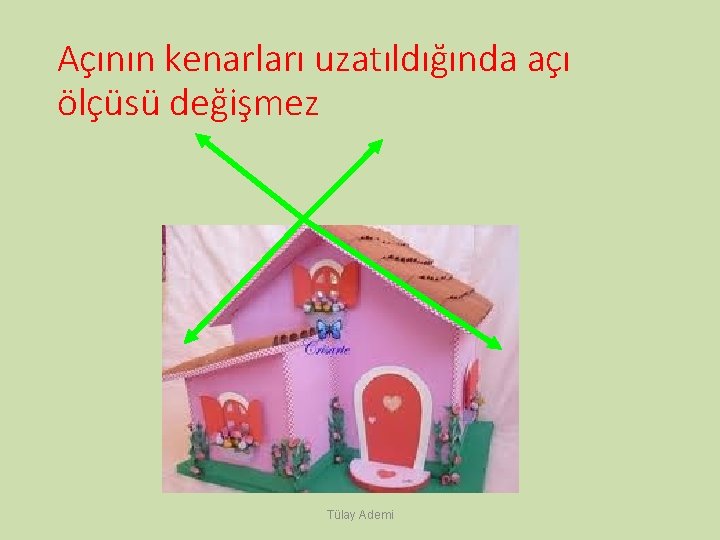Açının kenarları uzatıldığında açı ölçüsü değişmez Tülay Ademi 