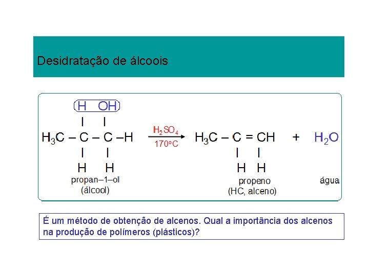 Desidratação de álcoois É um método de obtenção de alcenos. Qual a importância dos Desidratação de álcoois É um método de obtenção de alcenos. Qual a importância dos