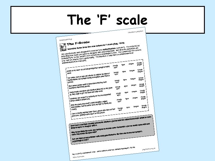 F Scale Questionnaire Example RECAP WHITEBOARDS Why do people obey so readily