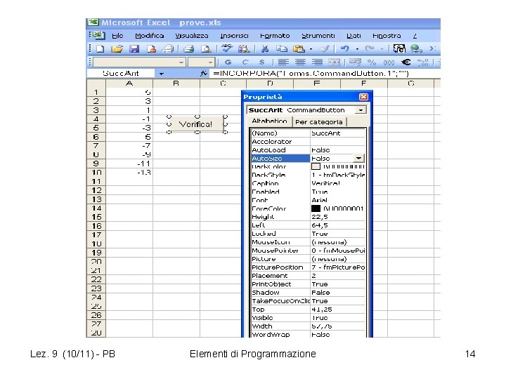 Lez. 9 (10/11) - PB Elementi di Programmazione 14 