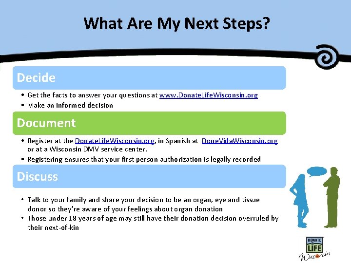What Are My Next Steps? Decide • Get the facts to answer your questions