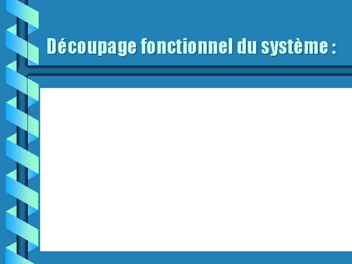 Découpage fonctionnel du système : 