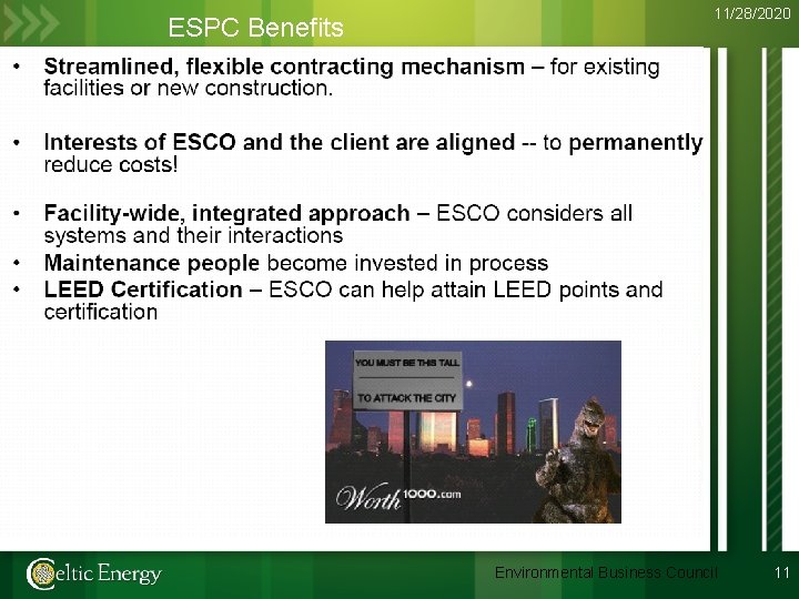 ESPC Benefits 11/28/2020 Environmental Business Council 11 