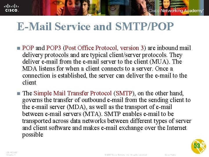 E-Mail Service and SMTP/POP n POP and POP 3 (Post Office Protocol, version 3)