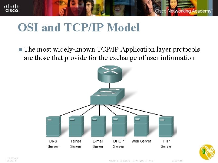 OSI and TCP/IP Model n The most widely-known TCP/IP Application layer protocols are those