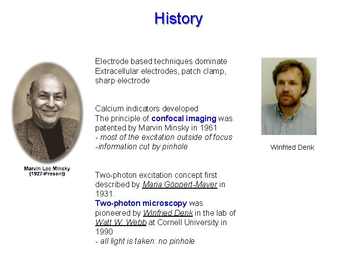 History Electrode based techniques dominate Extracellular electrodes, patch clamp, sharp electrode Calcium indicators developed
