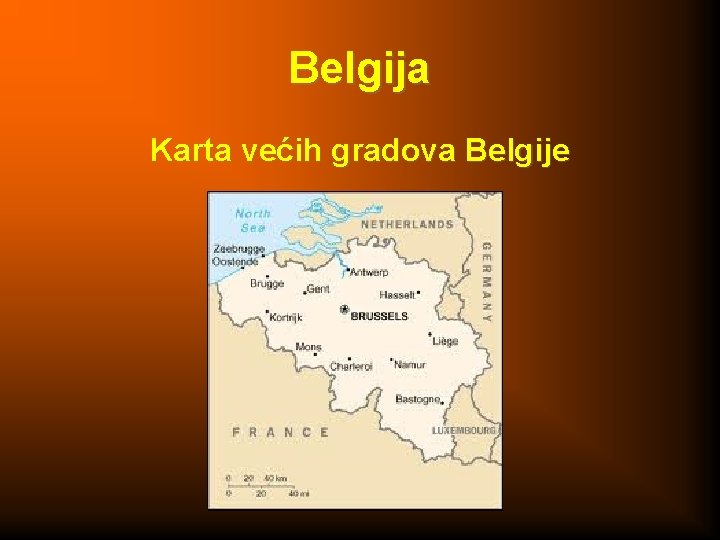 Belgija Karta većih gradova Belgije 
