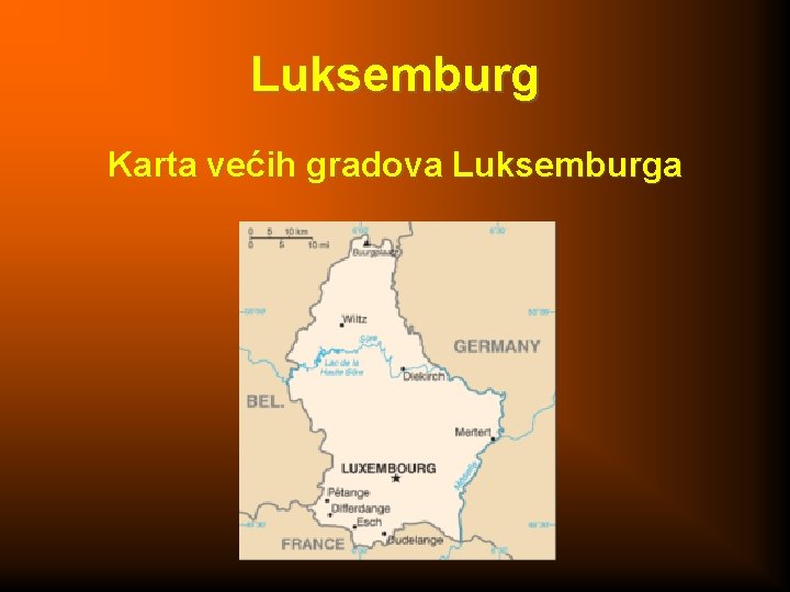 Luksemburg Karta većih gradova Luksemburga 