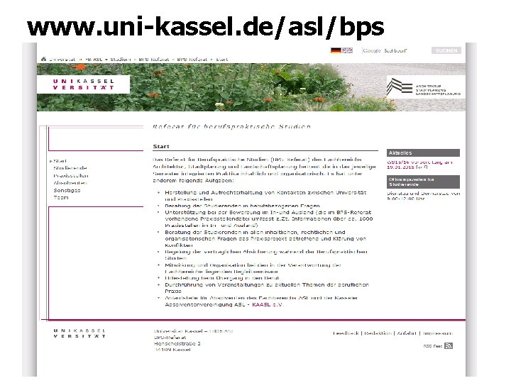 www. uni-kassel. de/asl/bps 