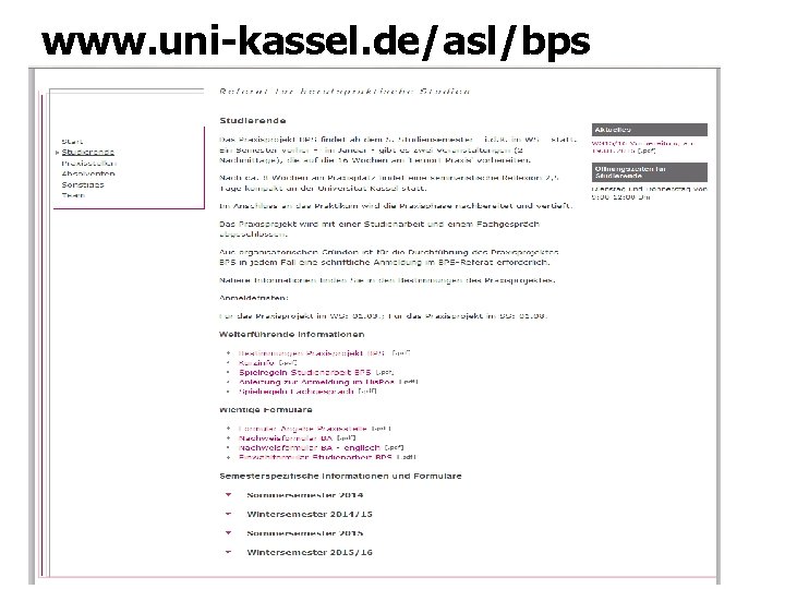 www. uni-kassel. de/asl/bps 