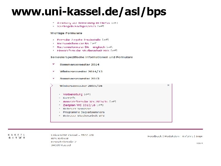 www. uni-kassel. de/asl/bps 