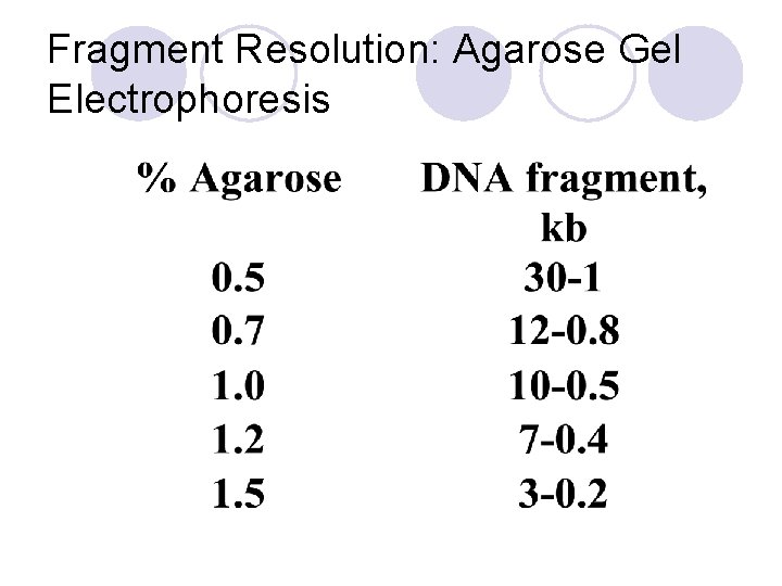 Fragment Resolution: Agarose Gel Electrophoresis 