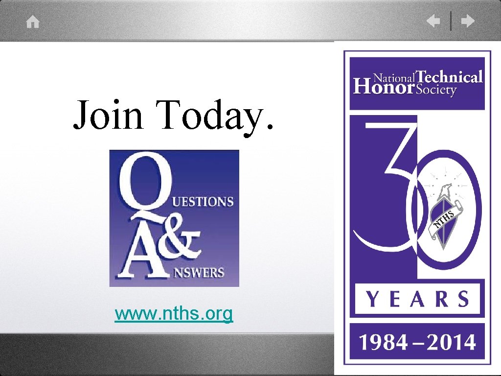 Join Today. www. nths. org 