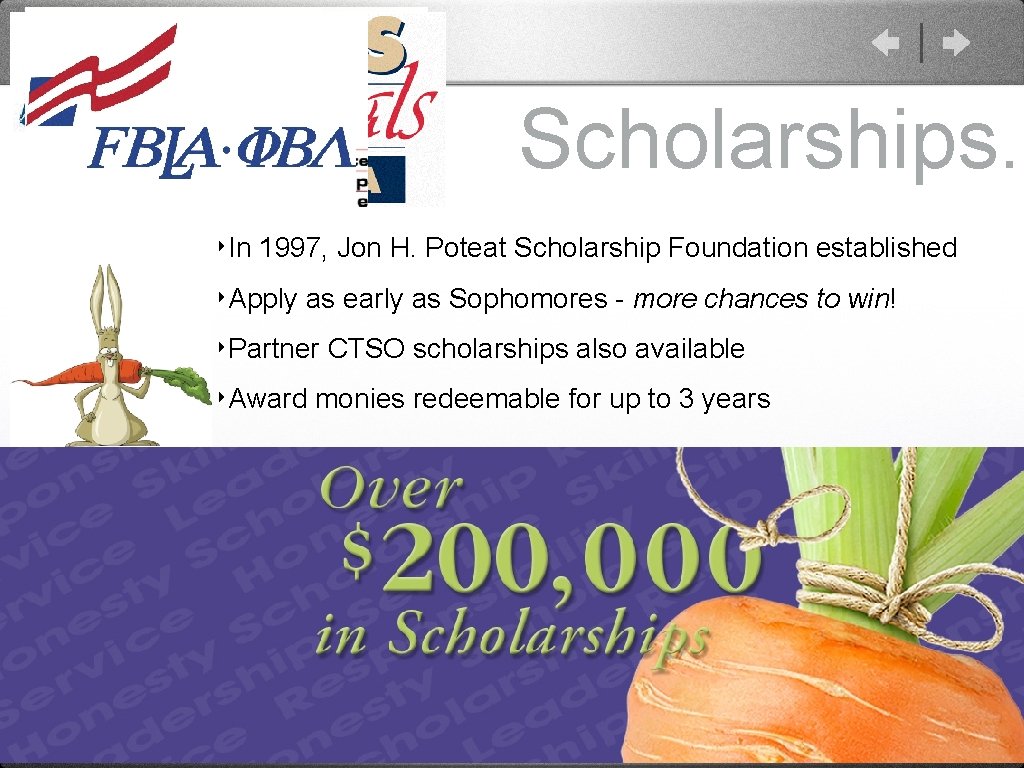 Scholarships. ‣In 1997, Jon H. Poteat Scholarship Foundation established ‣Apply as early as Sophomores