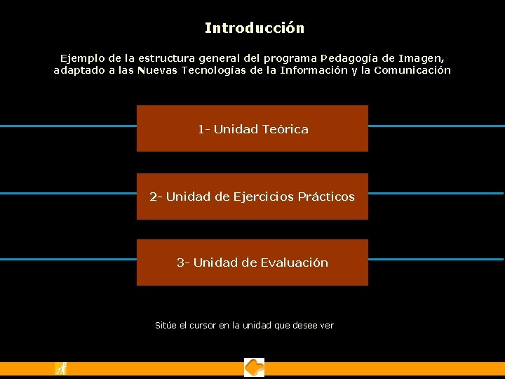 Introducción Ejemplo de la estructura general del programa Pedagogía de Imagen, adaptado a las Introducción Ejemplo de la estructura general del programa Pedagogía de Imagen, adaptado a las