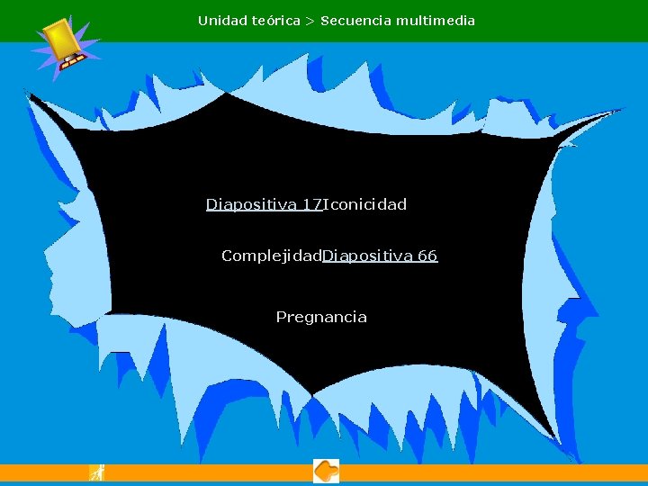 Unidad teórica > Secuencia multimedia Diapositiva 17 Iconicidad Complejidad. Diapositiva 66 Pregnancia Unidad teórica > Secuencia multimedia Diapositiva 17 Iconicidad Complejidad. Diapositiva 66 Pregnancia
