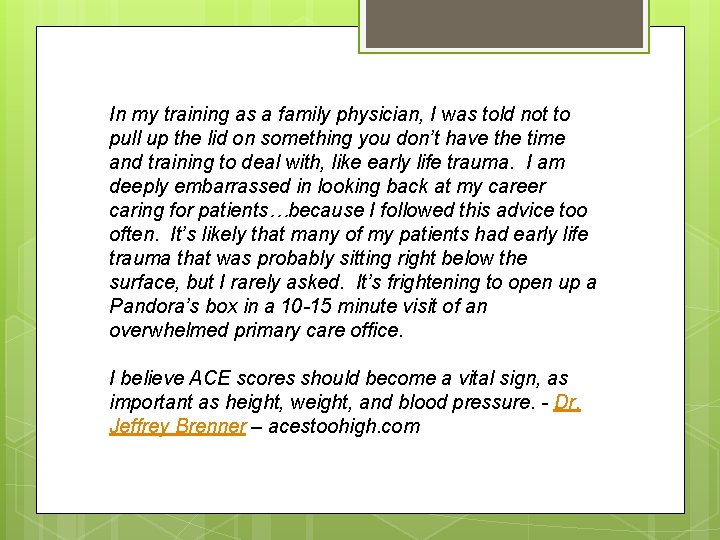 In my training as a family physician, I was told not to pull up