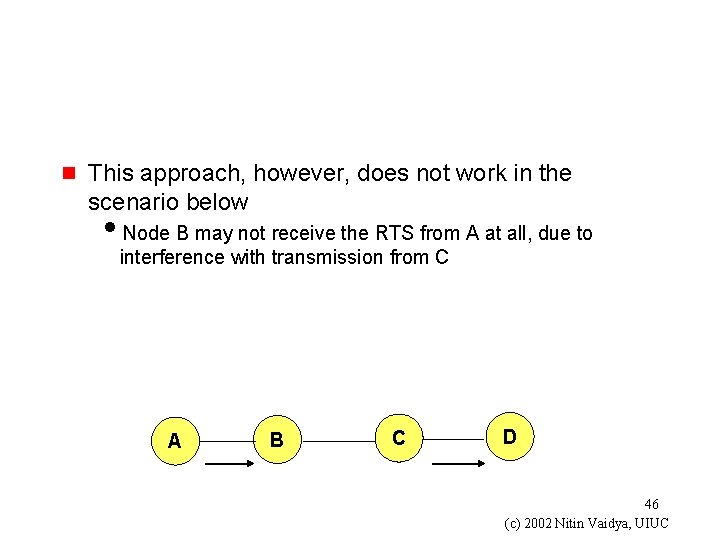 g This approach, however, does not work in the scenario below i. Node B