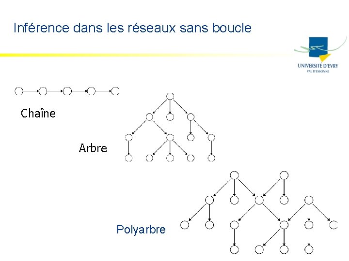 Inférence dans les réseaux sans boucle Chaîne Arbre Polyarbre 