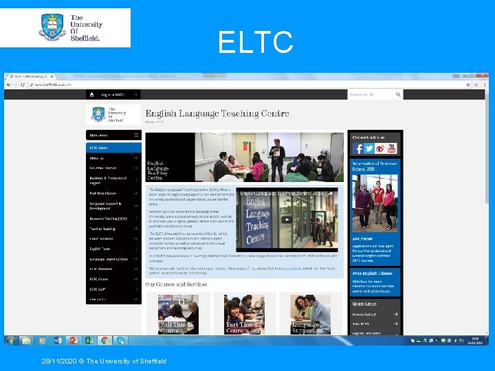 ELTC 28/11/2020 © The University of Sheffield 