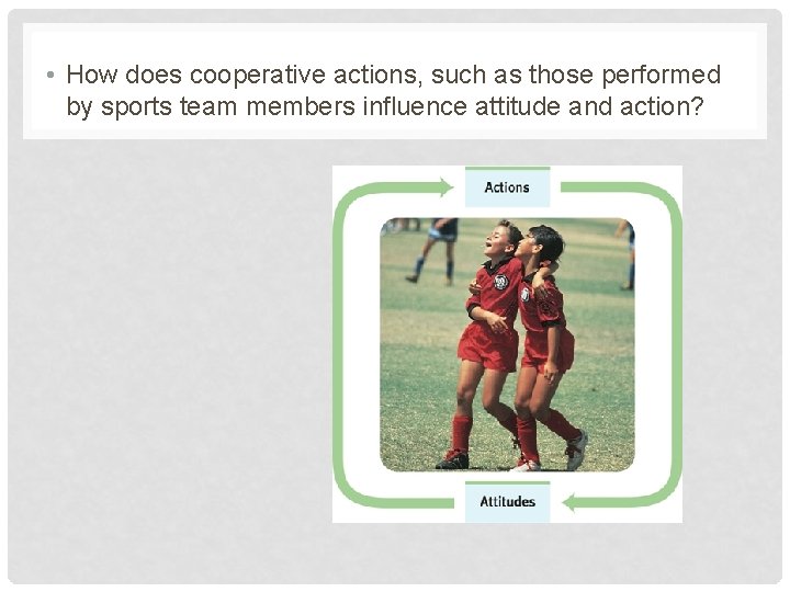  • How does cooperative actions, such as those performed by sports team members