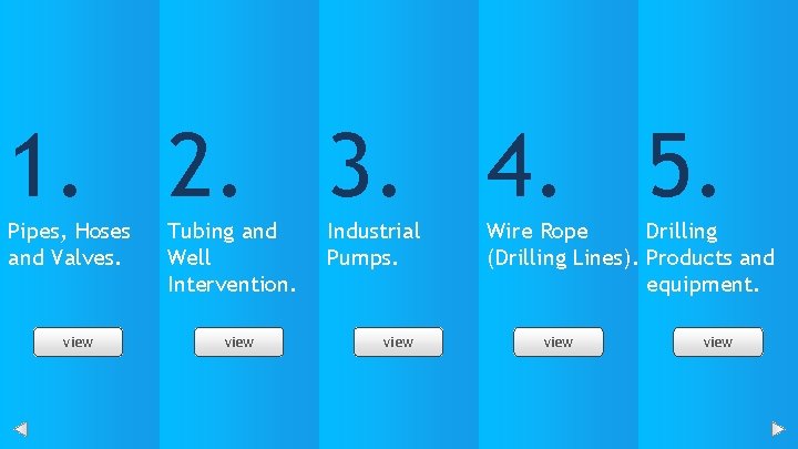 1. 2. 3. 4. 5. Pipes, Hoses and Valves. view Tubing and Well Intervention.