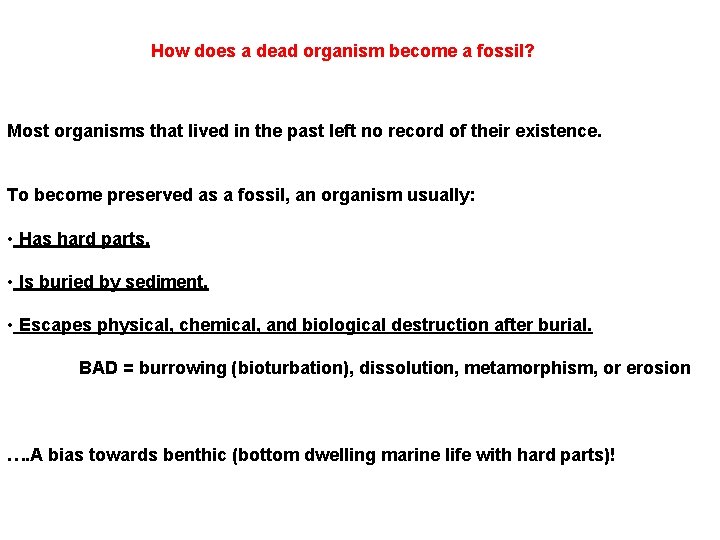 How does a dead organism become a fossil? Most organisms that lived in the