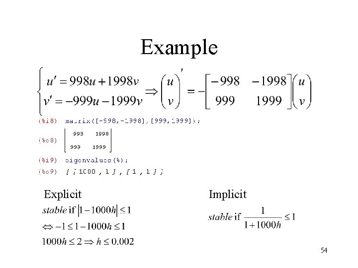 Example Explicit Implicit 54 