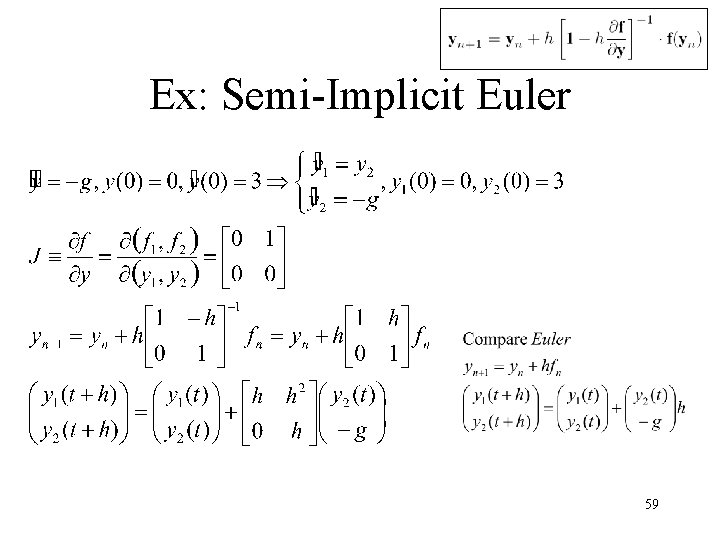 Ex: Semi-Implicit Euler 59 