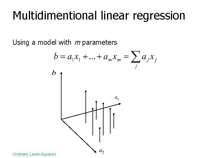 Multidimentional linear regression Using a model with m parameters Ordinary Least-Squares 