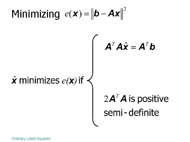 Minimizing Ordinary Least-Squares 