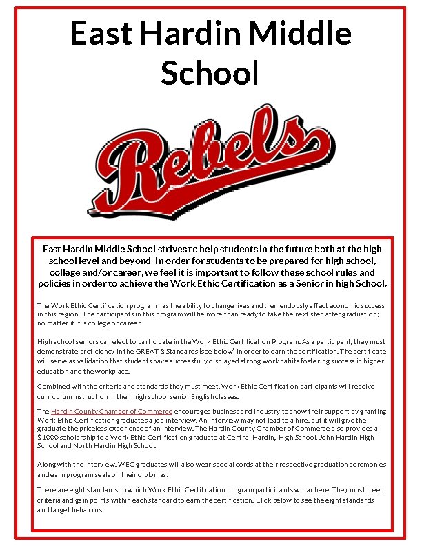 East Hardin Middle School strives to help students in the future both at the