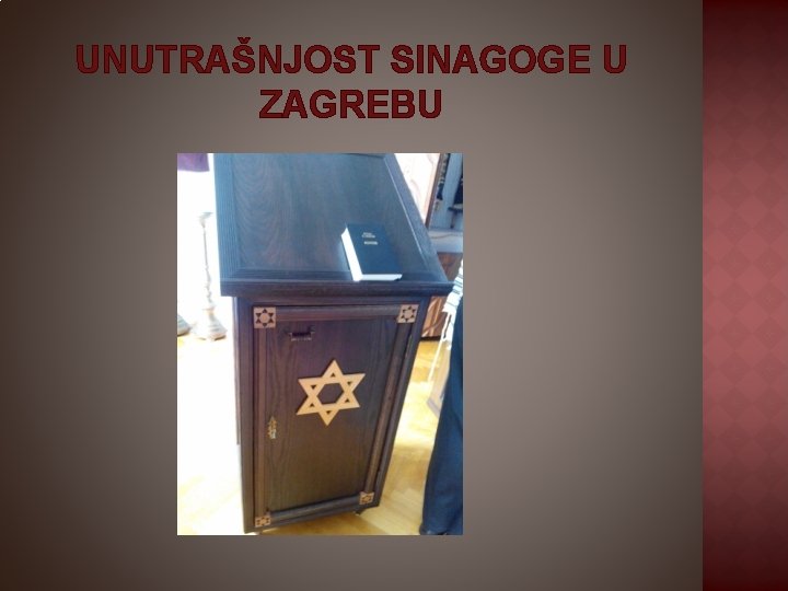 UNUTRAŠNJOST SINAGOGE U ZAGREBU 