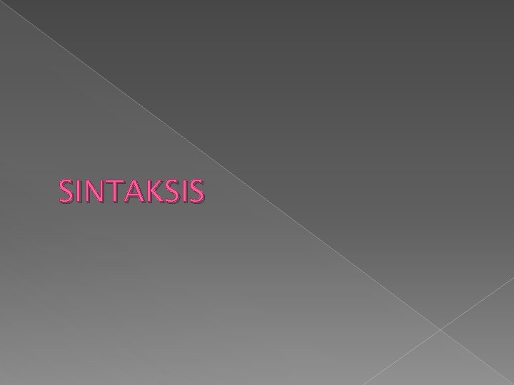 SINTAKSIS 