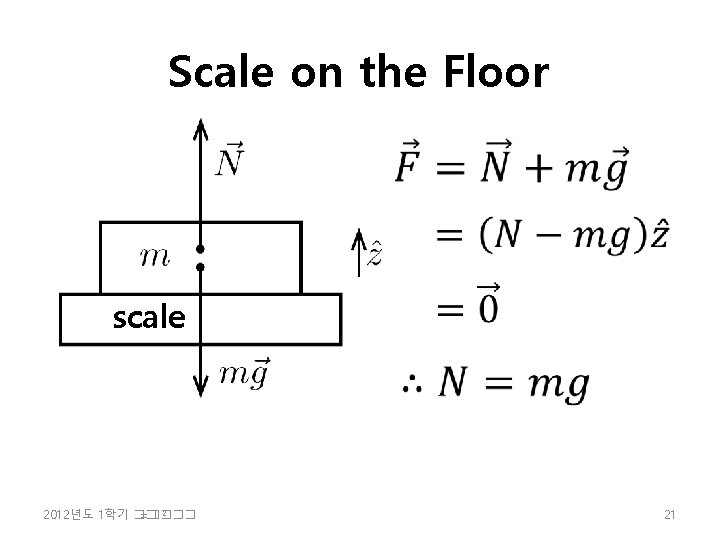 Scale on the Floor • scale 2 2012년도 1학기 �� =���� 21 