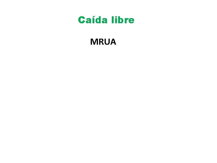 Caída libre MRUA 