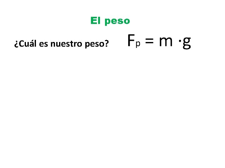 El peso ¿Cuál es nuestro peso? 