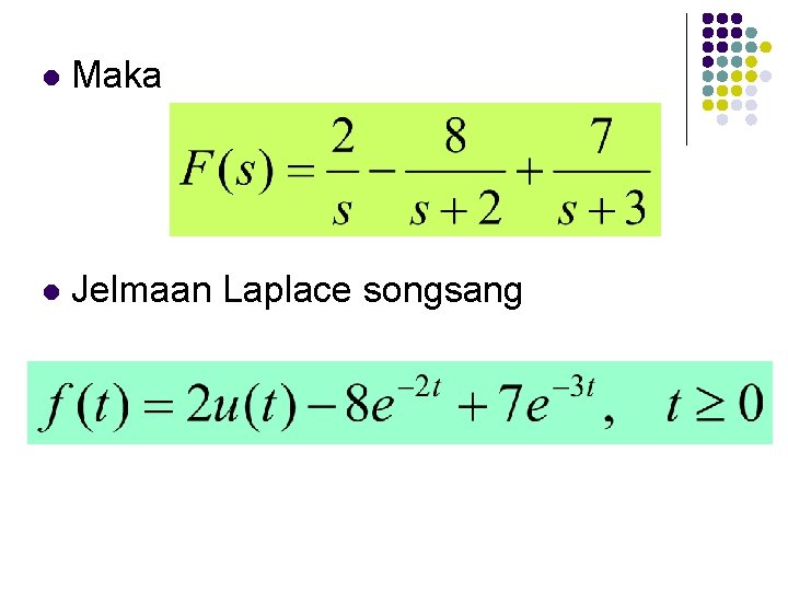 l Maka l Jelmaan Laplace songsang 