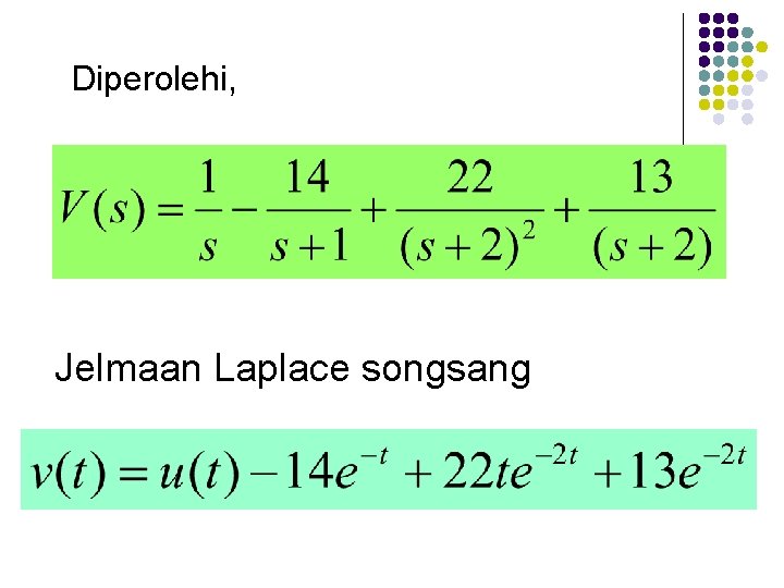 Diperolehi, Jelmaan Laplace songsang 