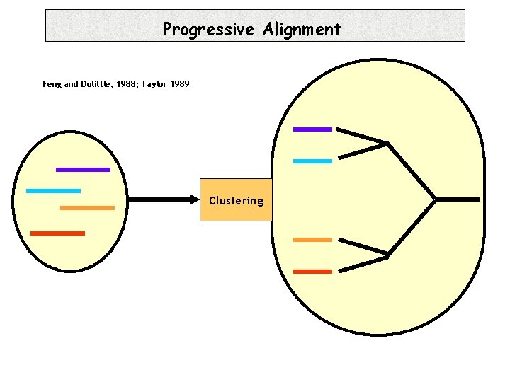 Progressive Alignment Feng and Dolittle, 1988; Taylor 1989 Clustering 