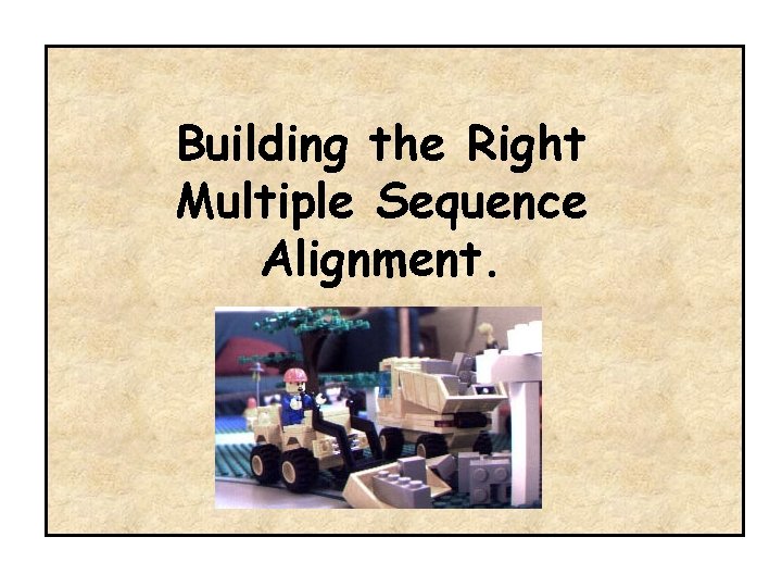 Building the Right Multiple Sequence Alignment. 